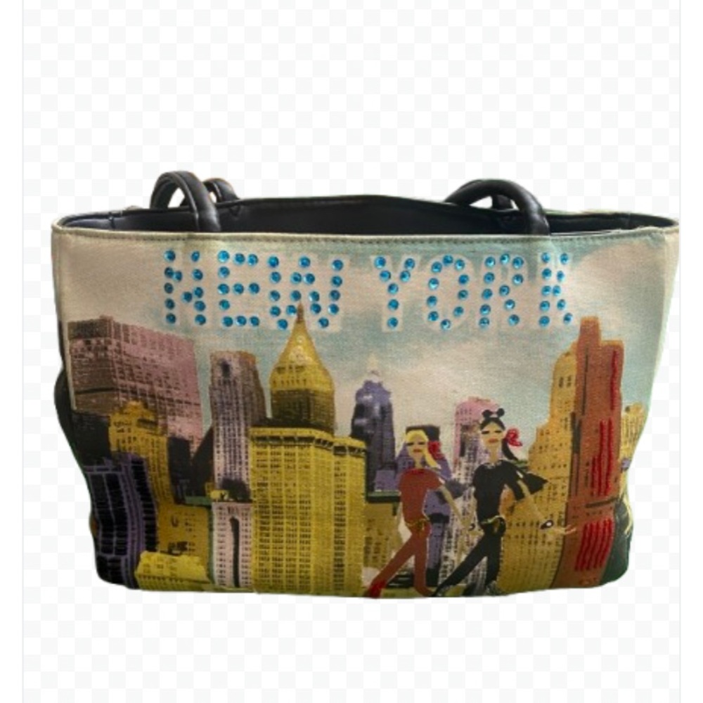 Frankie & Johnnie “New York” Sequined Shoulder Bag Tote Wallet Purse Vintage